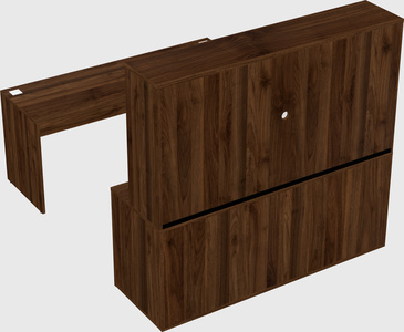 Parallel desk with credenza