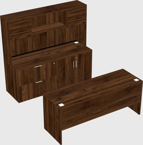 Parallel desk with credenza