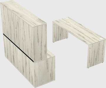 Parallel desk with credenza