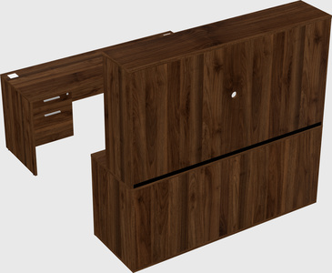 Parallel desk with credenza