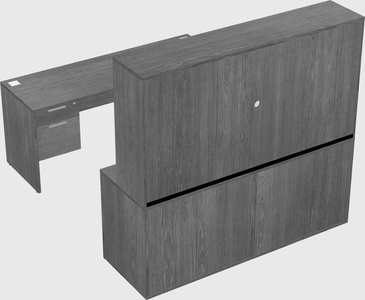 Parallel desk with credenza