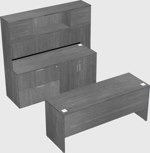 Parallel desk with credenza