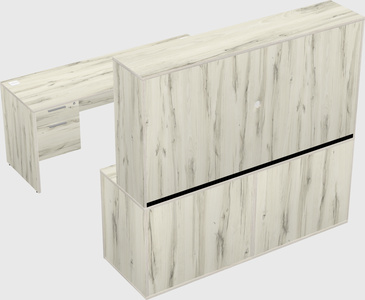 Parallel desk with credenza