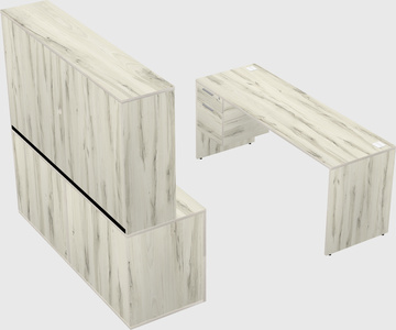 Parallel desk with credenza