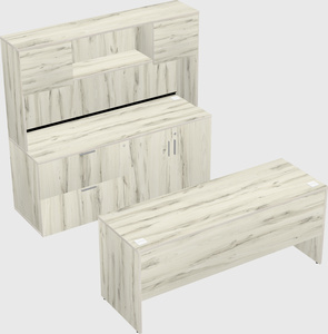 Parallel desk with credenza