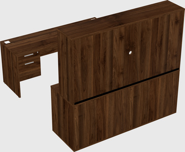 Parallel desk with credenza