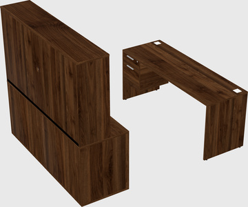 Parallel desk with credenza