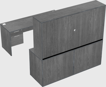 Parallel desk with credenza