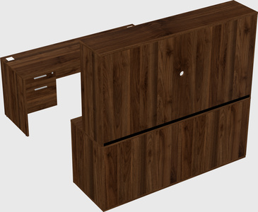 Parallel desk with credenza