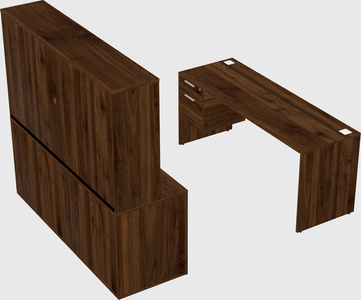Parallel desk with credenza