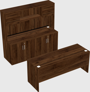 Parallel desk with credenza