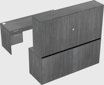 Parallel desk with credenza