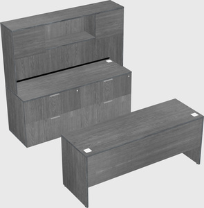 Parallel desk with credenza