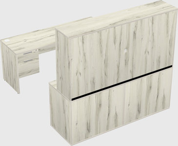 Parallel desk with credenza