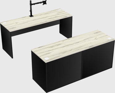 Parallel desk with credenza
