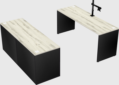 Parallel desk with credenza