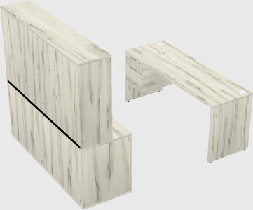 Parallel desk with credenza