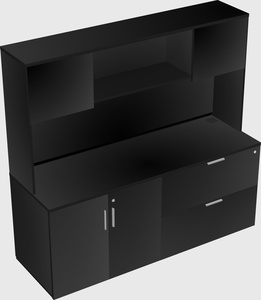 Lateral storage combo credenza
