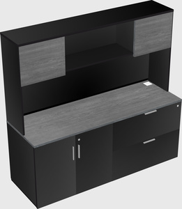 Lateral storage combo credenza