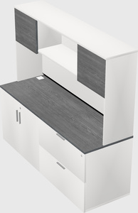 Lateral storage combo credenza