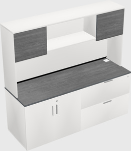 Lateral storage combo credenza