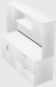 Lateral storage combo credenza