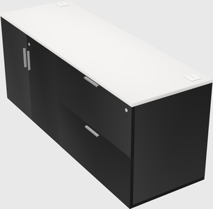 Lateral storage combo credenza