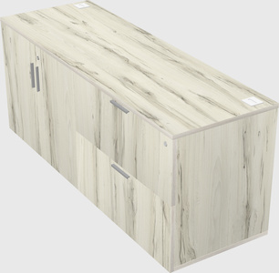 Lateral storage combo credenza