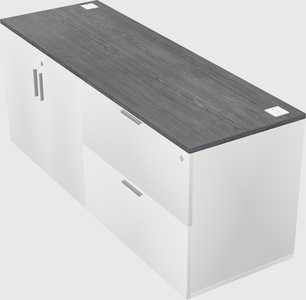 Lateral storage combo credenza