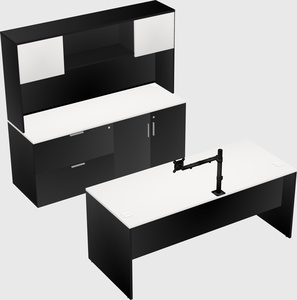 Parallel desk with credenza