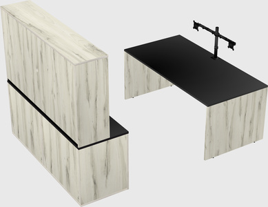 Parallel desk with credenza