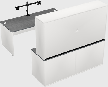 Bureau parallèle avec crédence