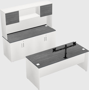 Parallel desk with credenza