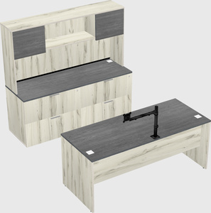 Bureau parallèle avec crédence