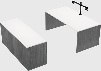 Bureau parallèle avec crédence