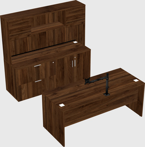 Parallel desk with credenza
