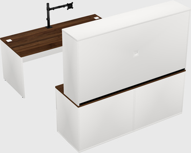 Bureau parallèle avec crédence