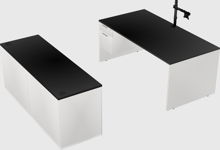 Parallel desk with credenza