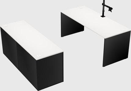 Parallel desk with credenza
