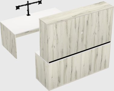 Parallel desk with credenza