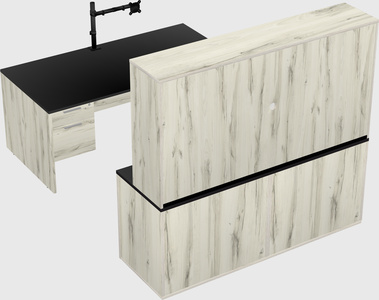 Parallel desk with credenza