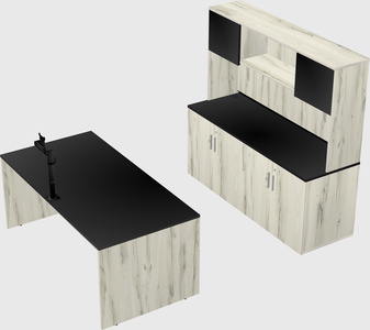 Parallel desk with credenza