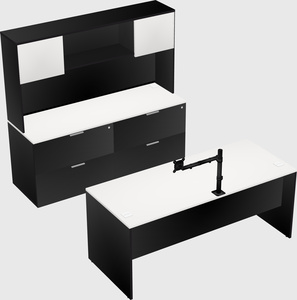 Parallel desk with credenza