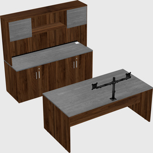 Parallel desk with credenza
