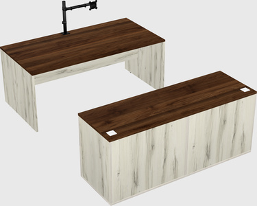 Parallel desk with credenza