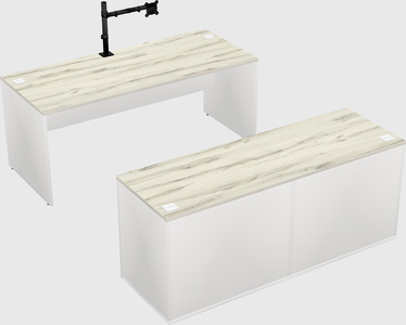Parallel desk with credenza