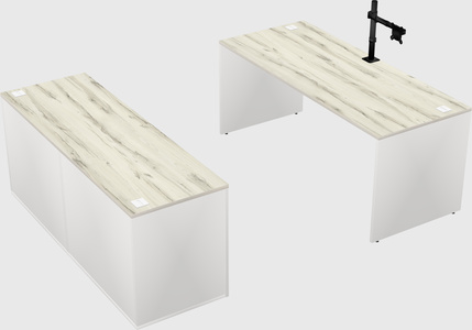 Parallel desk with credenza