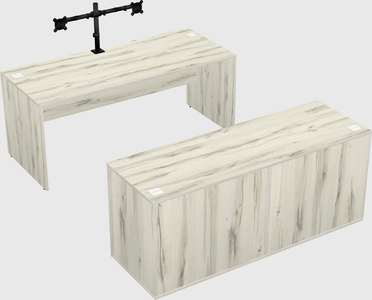 Parallel desk with credenza