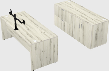 Parallel desk with credenza