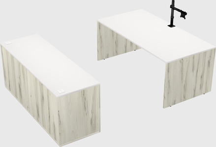 Parallel desk with credenza